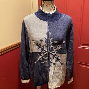 Color block Snowflake Cardigan